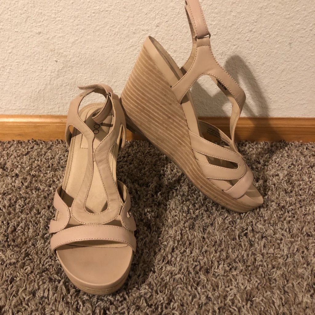 Me Too Nude Wedge Sandals